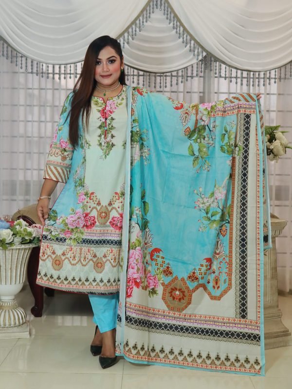 PAKISTANI INSPIRED MALHAR LAWN CODE 4 SKY