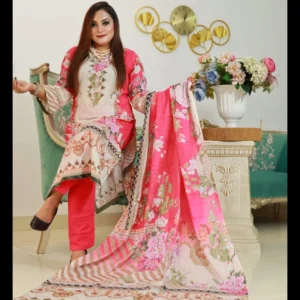 PAKISTANI INSPIRED MALHAR LAWN CODE 4 PINK