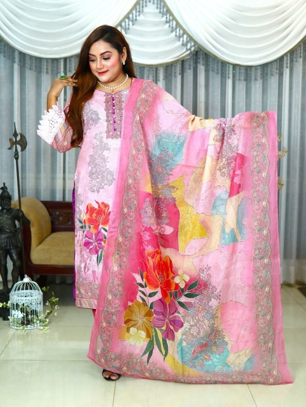 PAKISTANI INSPIRED MALHAR LAWN CODE 42 PINK