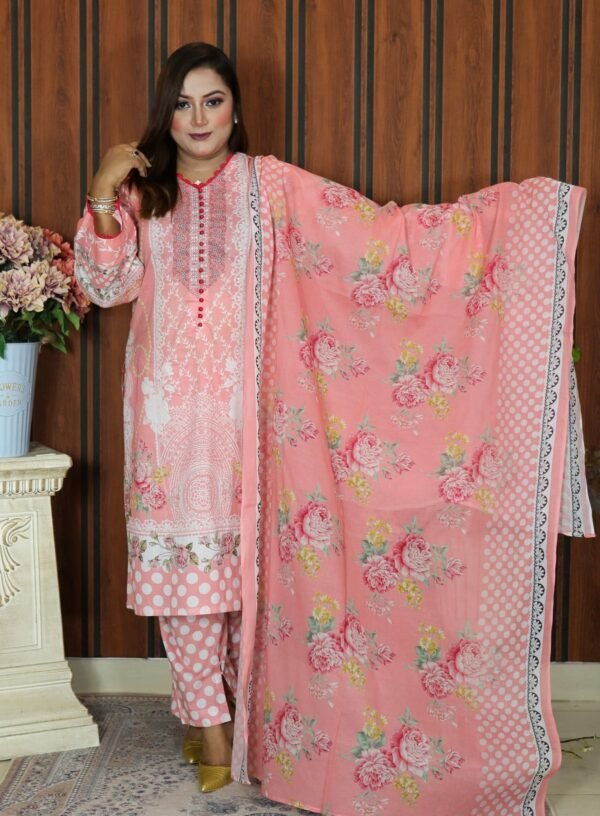 PAKISTANI INSPIRED KARIZMA LAWN CODE 43 NUDE PINK