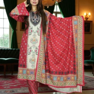 PAKISTANI INSPIRED KARIZMA LAWN CODE RED MAROON