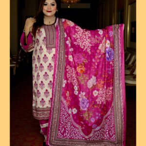 PAKISTANI INSPIRED MALHAR LAWN CODE 66 PINK MULTI COLOUR