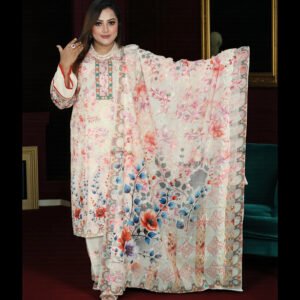 ELEGENT INSPIRED MALHAR LAWN EMBODARY 106 PEACH COLOUR