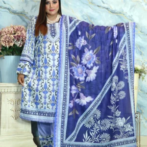 PAKISTANI INSPIRED MALHAR LAWN CODE ELEGENT 67 WHITE BLUE
