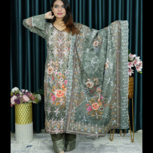 আনরেডি ELEGENT INSPIRED EMBODARY LAWN128 OLIVE COLOR