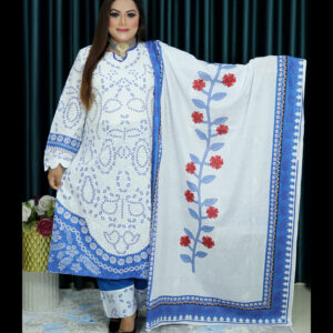 আনরেডি ELEGENT INSPIRED EMBODARY LAWN 126 WHITE & BLUE COLOR
