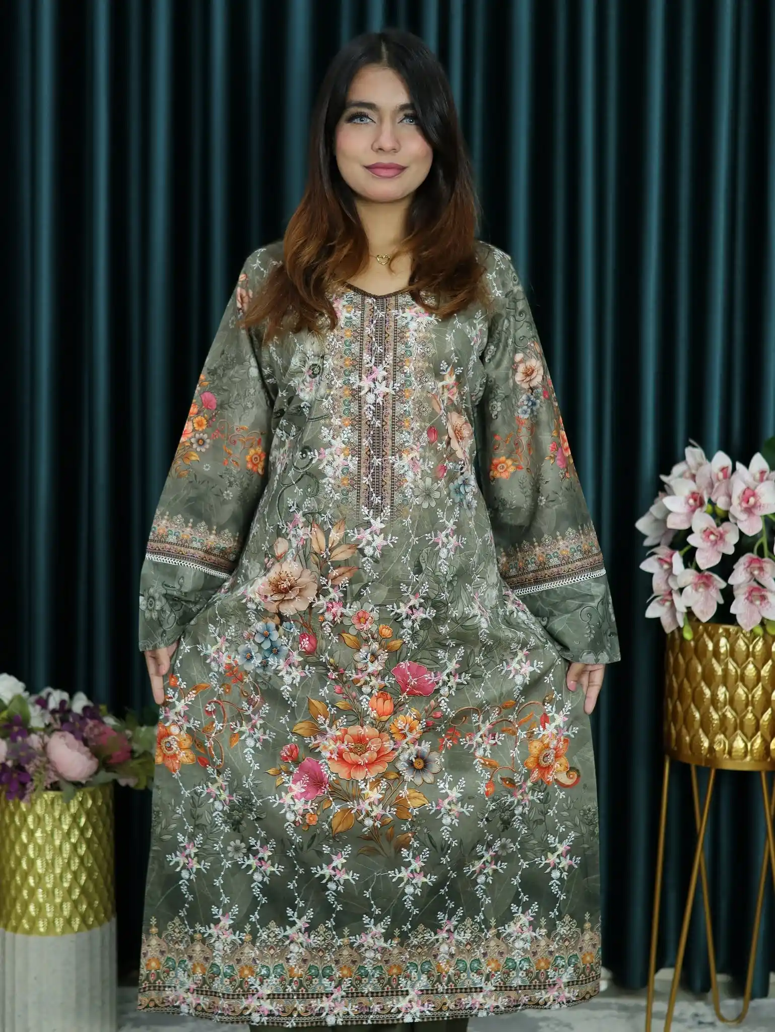আনরেডি CBU INSPIRED EMBODARY LAWN128 OLIVE COLOR (6)