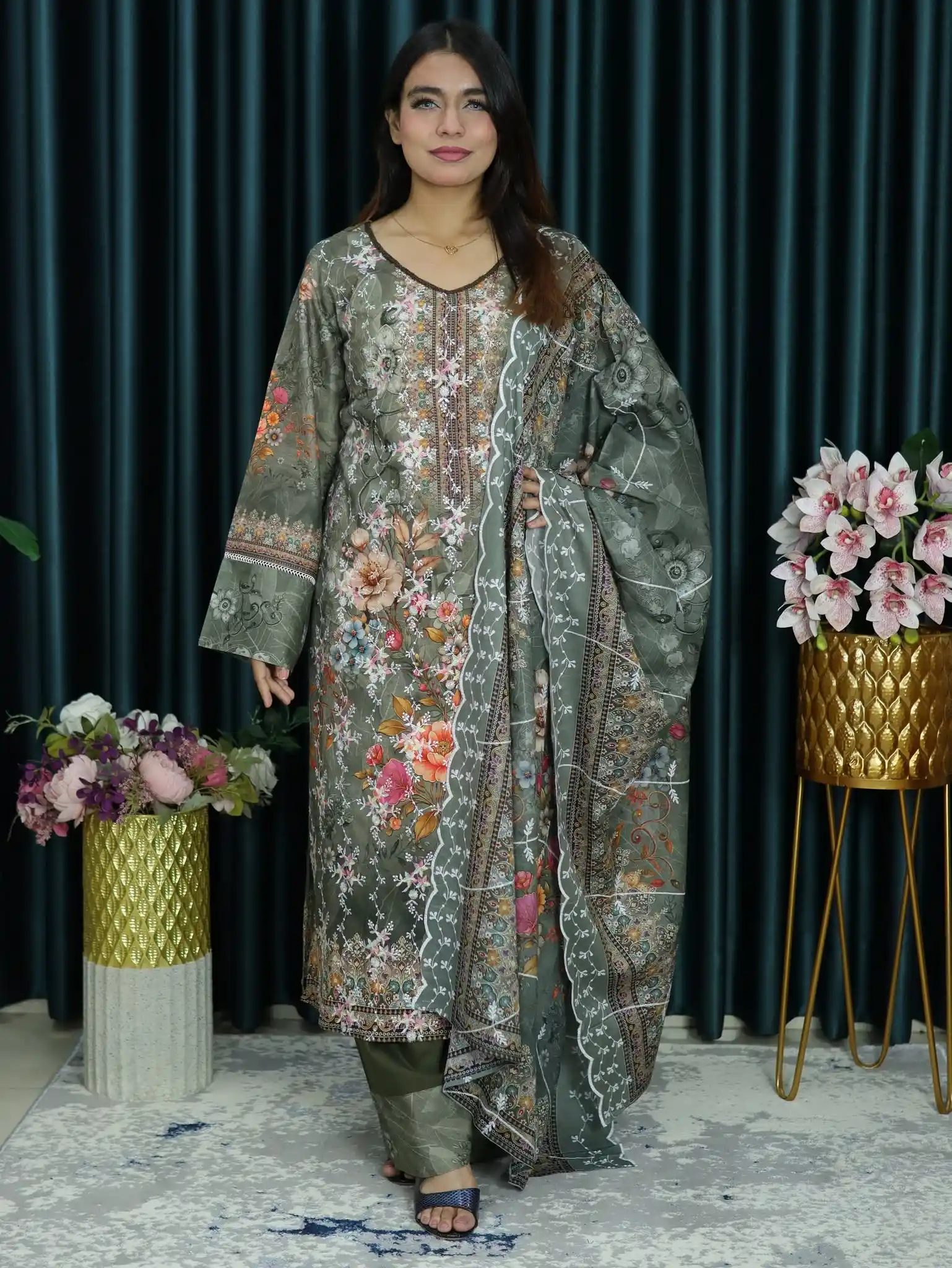 আনরেডি CBU INSPIRED EMBODARY LAWN128 OLIVE COLOR (7)
