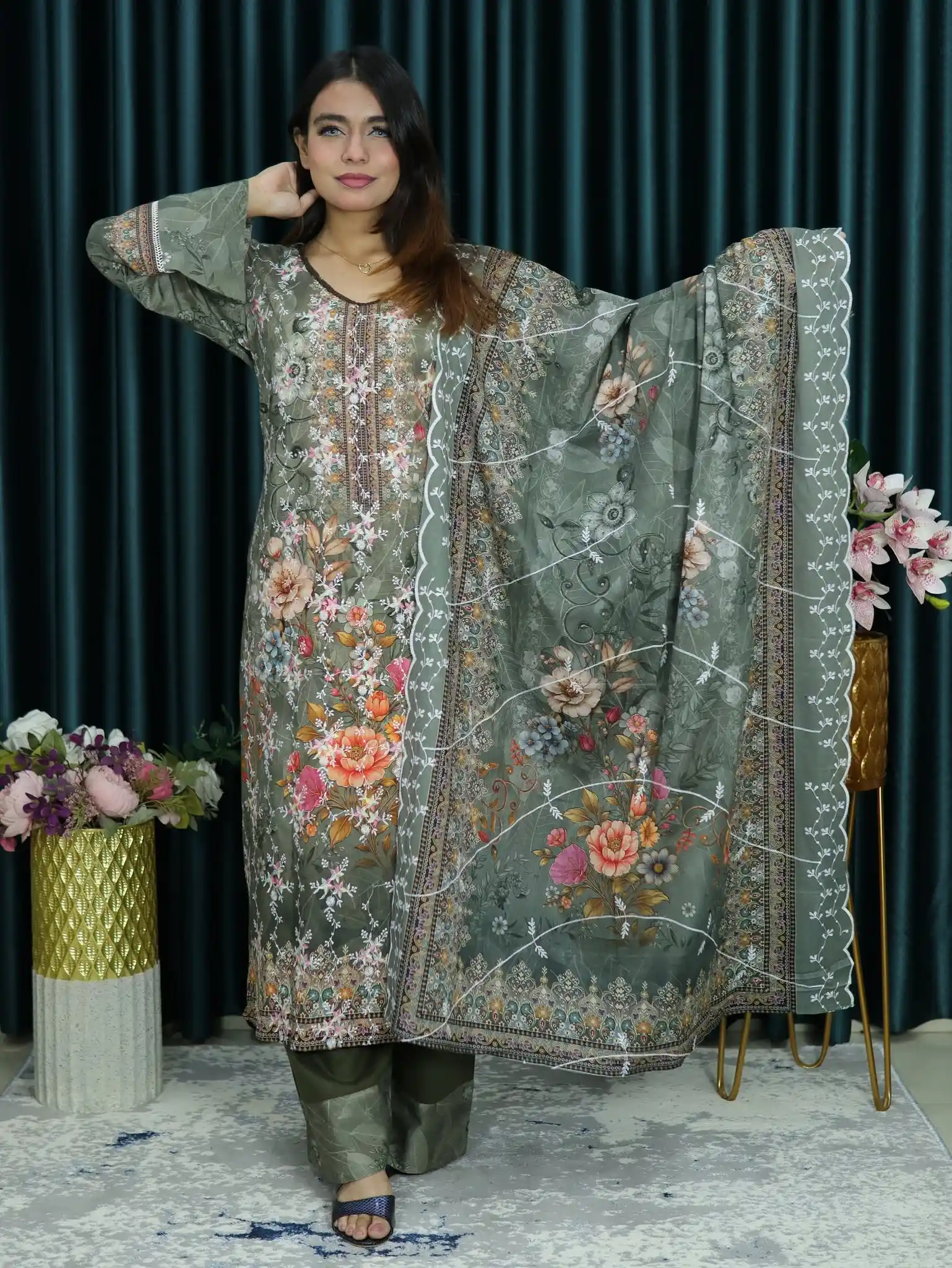 আনরেডি CBU INSPIRED EMBODARY LAWN128 OLIVE COLOR (9)
