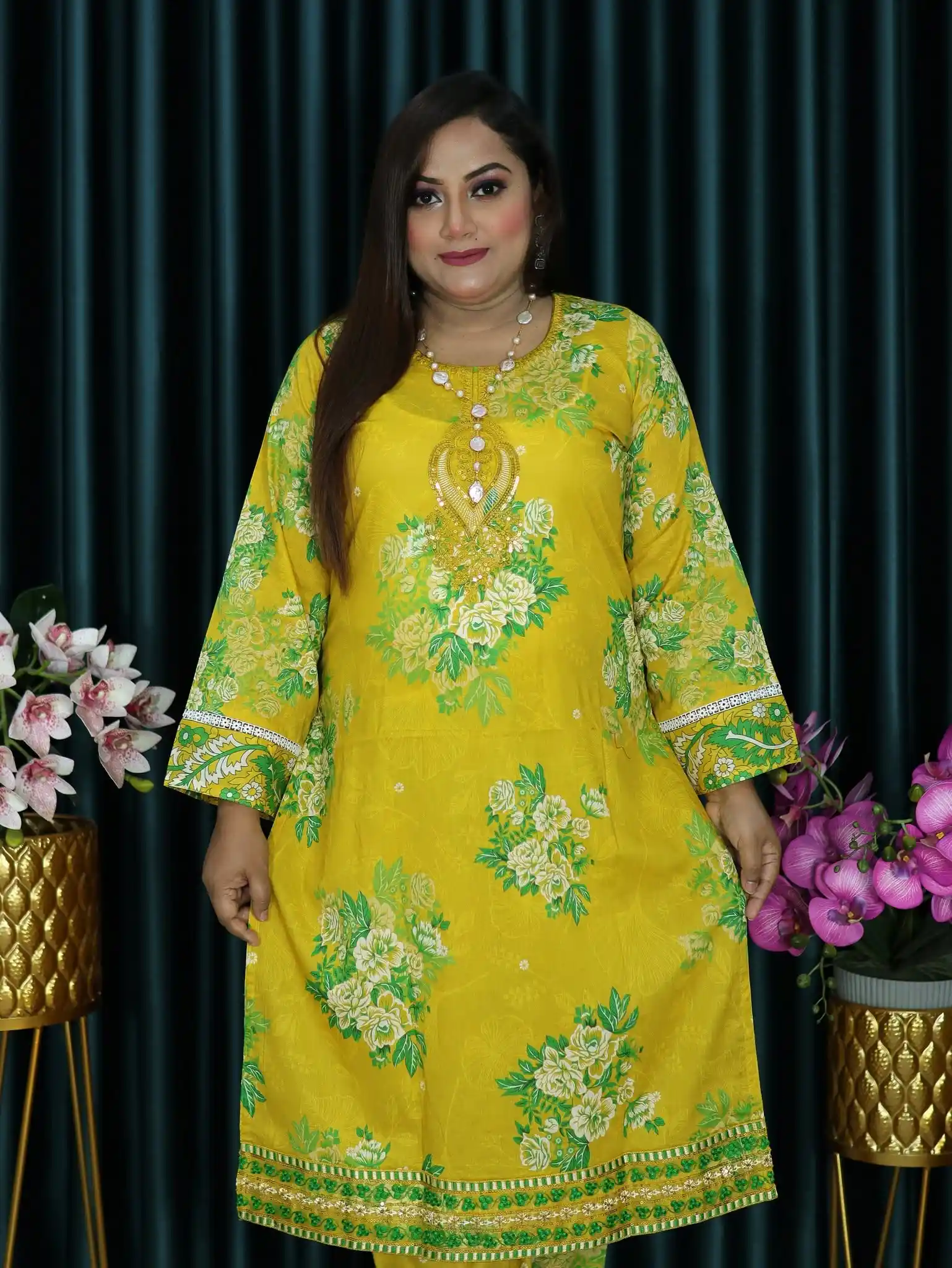 আনরেডি PAKISTANI INSPIRED ZIVA CODE 125 YELLOW COLOR (2)