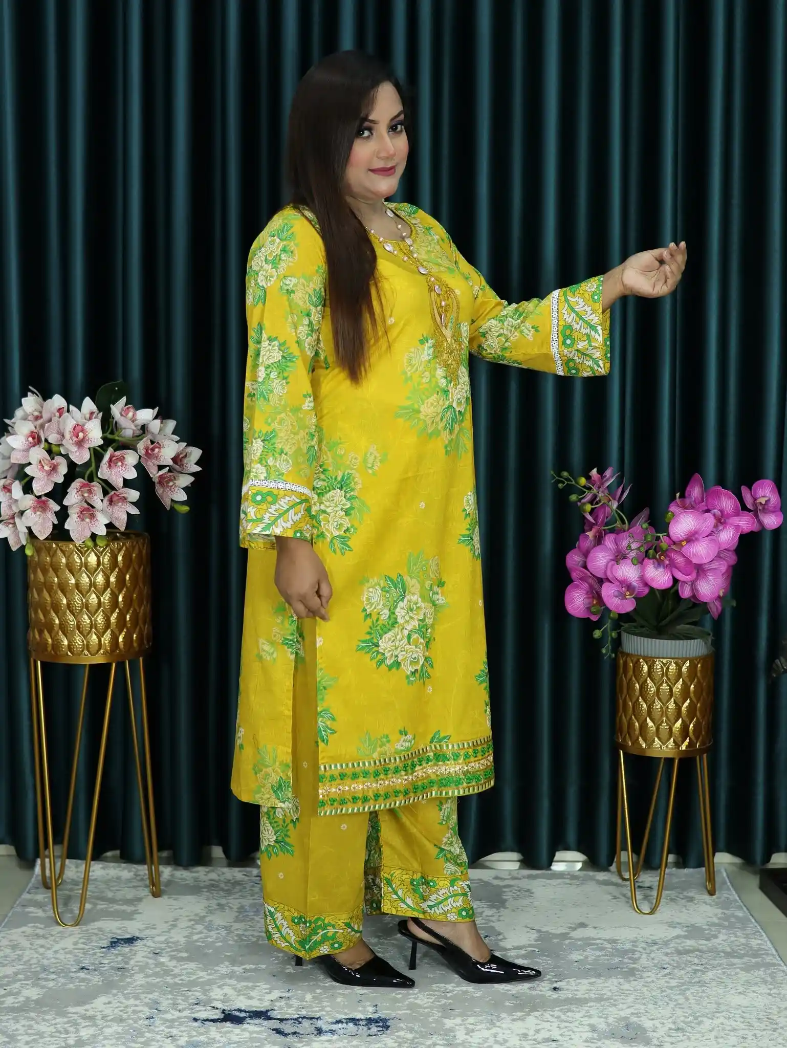 আনরেডি PAKISTANI INSPIRED ZIVA CODE 125 YELLOW COLOR (4)
