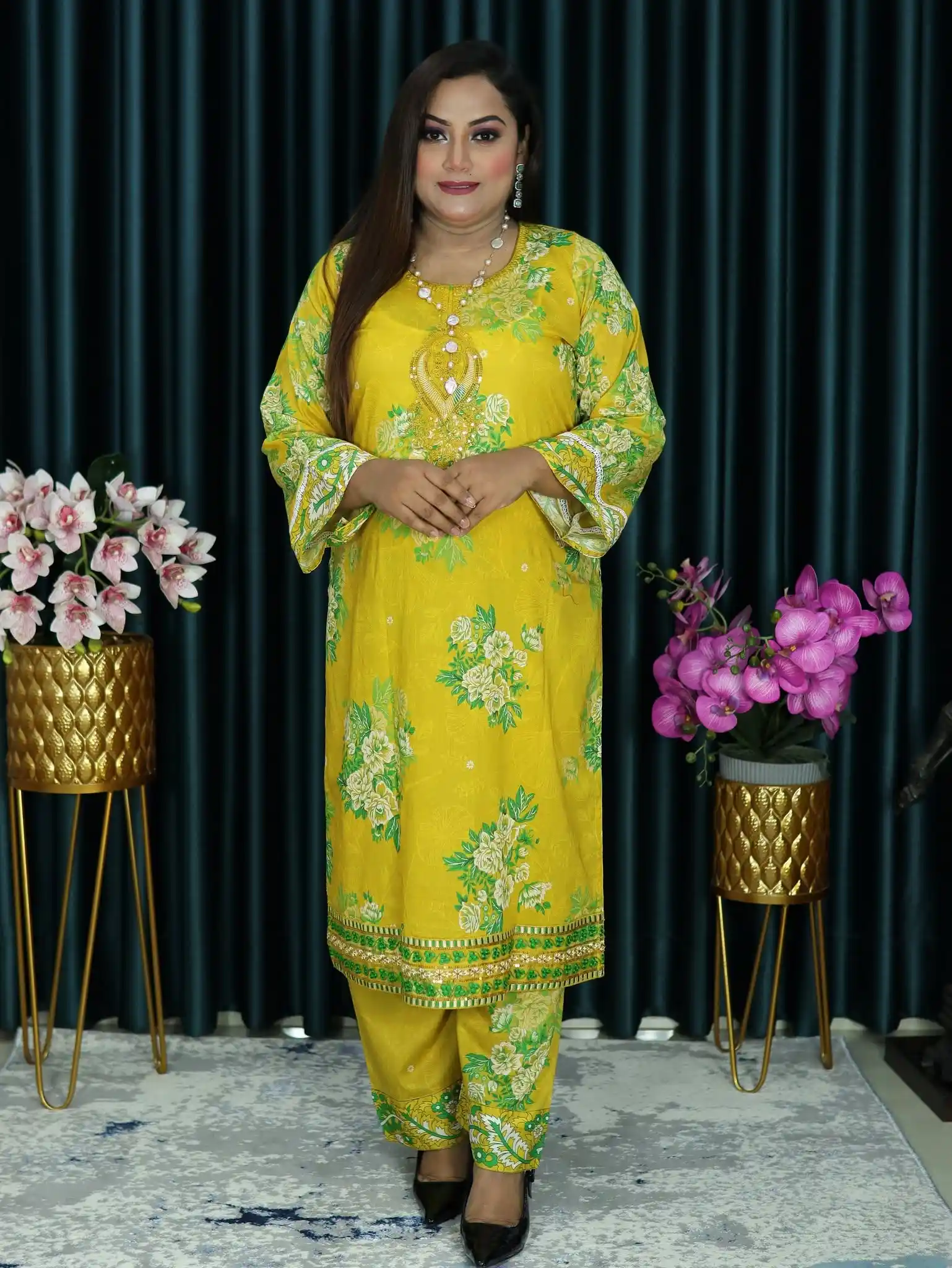 আনরেডি PAKISTANI INSPIRED ZIVA CODE 125 YELLOW COLOR (6)