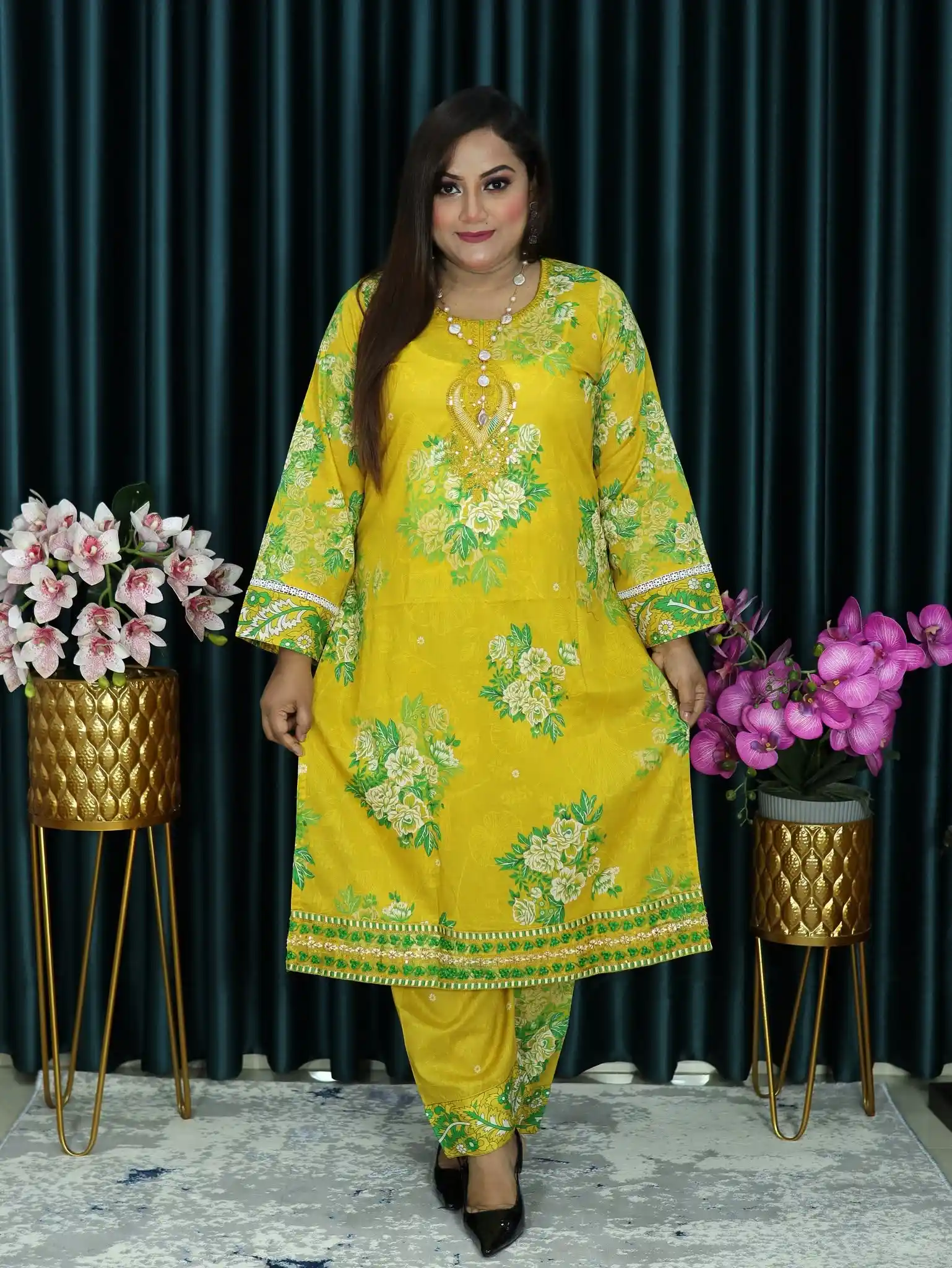 আনরেডি PAKISTANI INSPIRED ZIVA CODE 125 YELLOW COLOR (7)