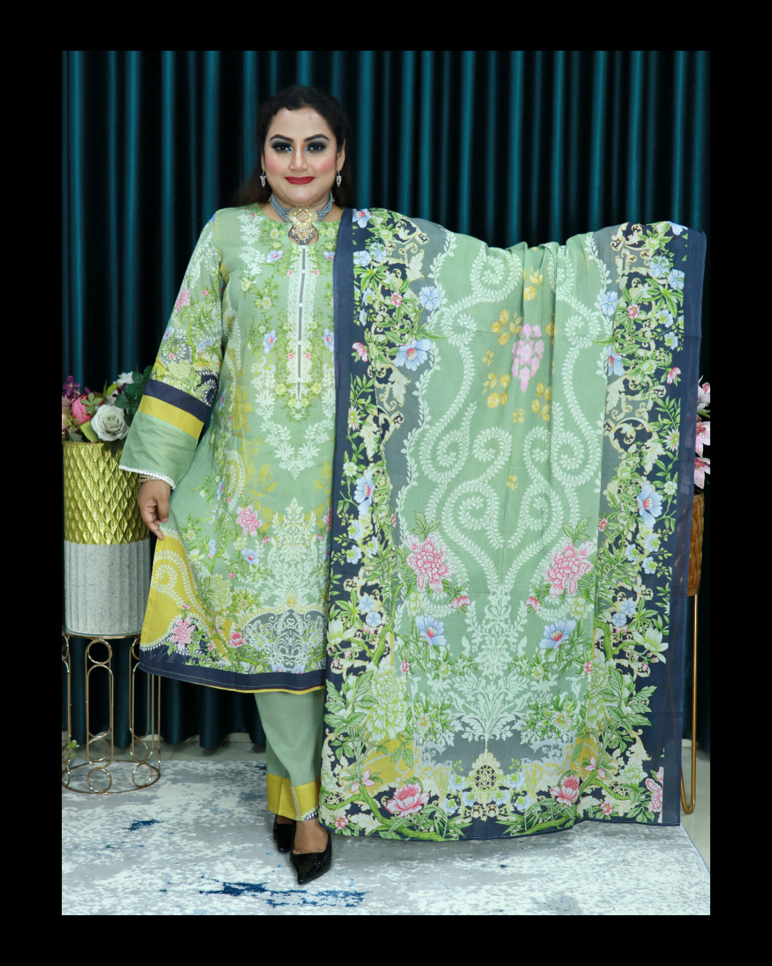 আনরেডি SWISS LAWN ELEGENT CODE 1433 MINT GREEN COLOR