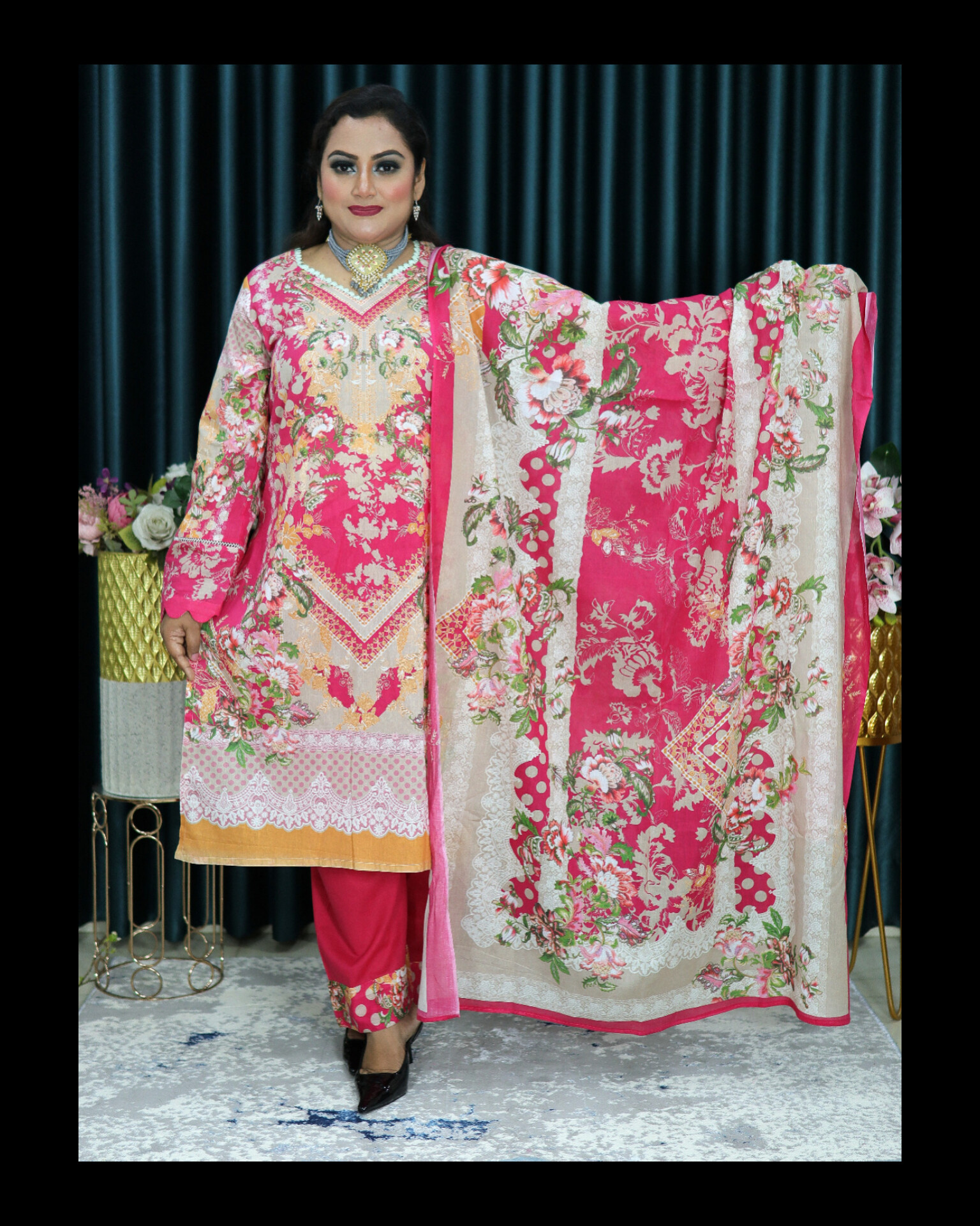 আনরেডি ELEGENT SWISS LAWN CODE 1438 PINK COLOR