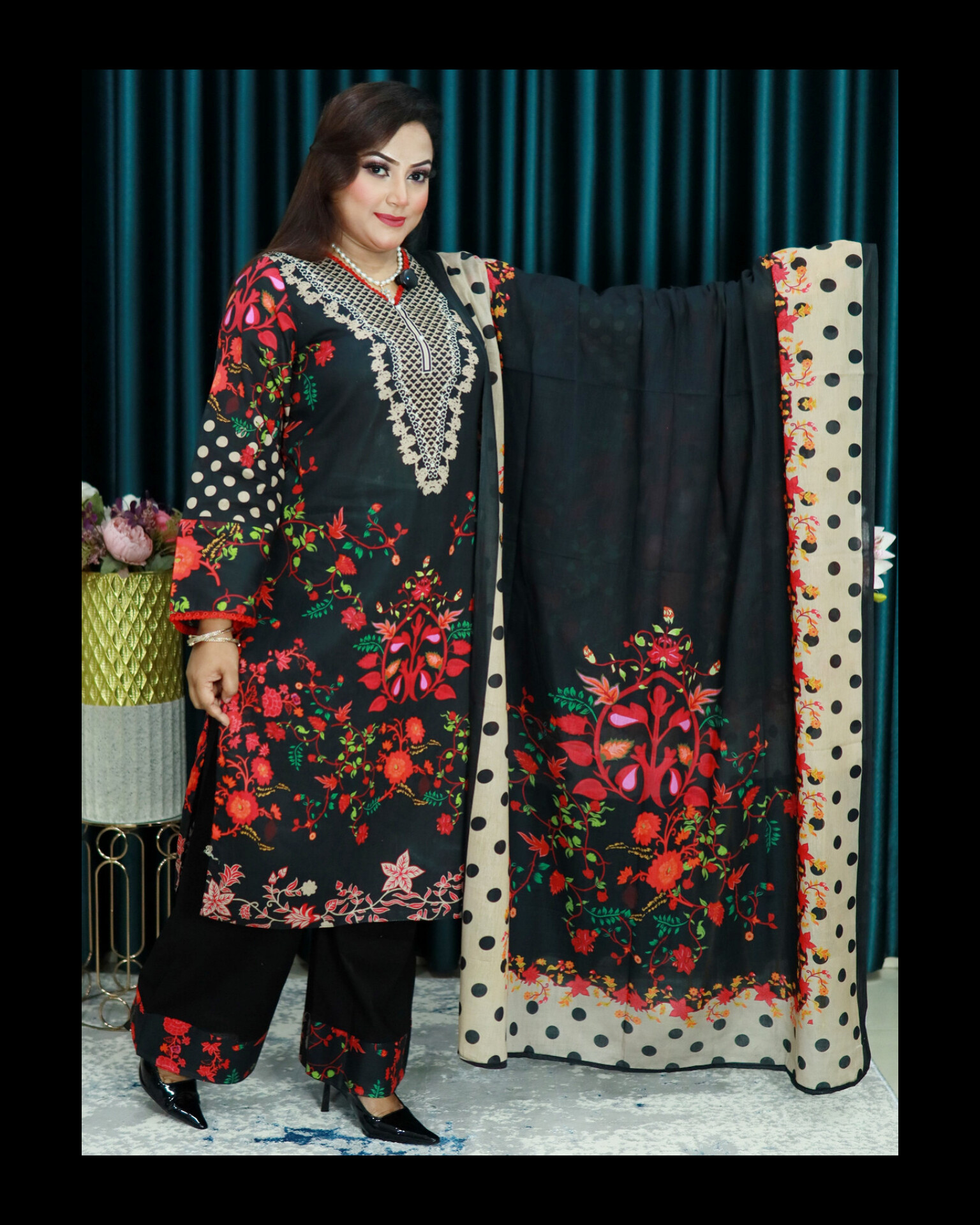 আনরেডি SWISS LAWN ELEGENT CODE 1435 BLACK COLOR